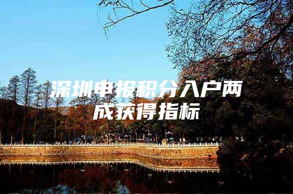 深圳申报积分入户两成获得指标