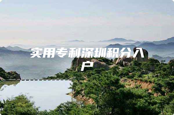 实用专利深圳积分入户