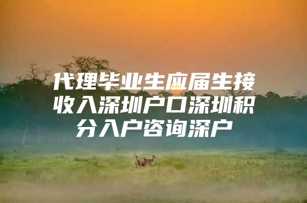 代理毕业生应届生接收入深圳户口深圳积分入户咨询深户