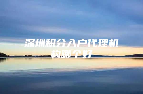 深圳积分入户代理机构哪个好