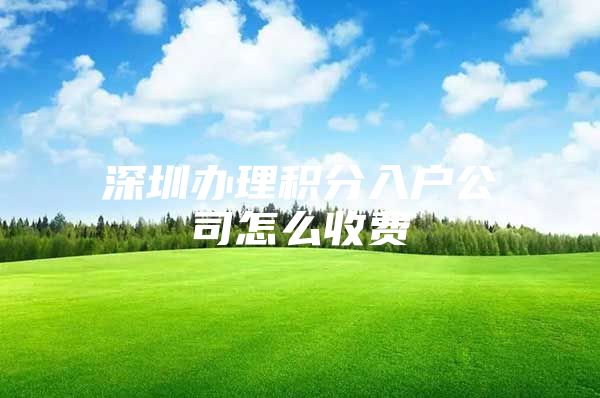 深圳办理积分入户公司怎么收费