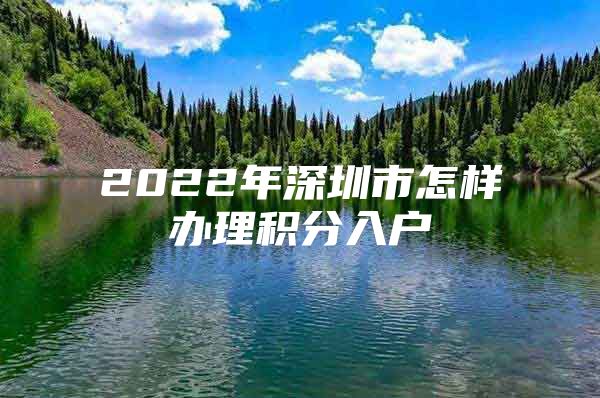 2022年深圳市怎样办理积分入户