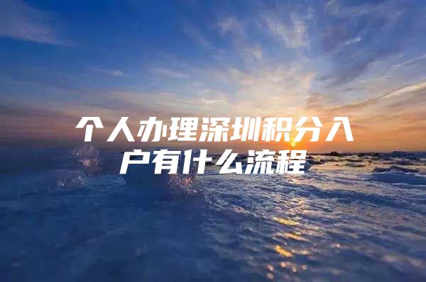 个人办理深圳积分入户有什么流程