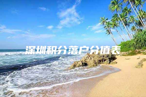 深圳积分落户分值表