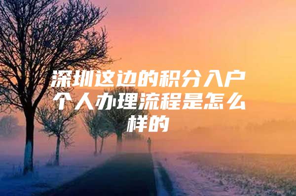 深圳这边的积分入户个人办理流程是怎么样的