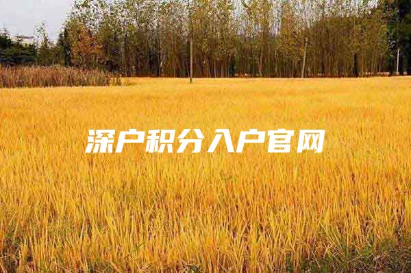 深户积分入户官网