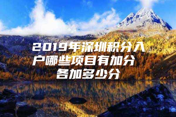 2019年深圳积分入户哪些项目有加分 各加多少分
