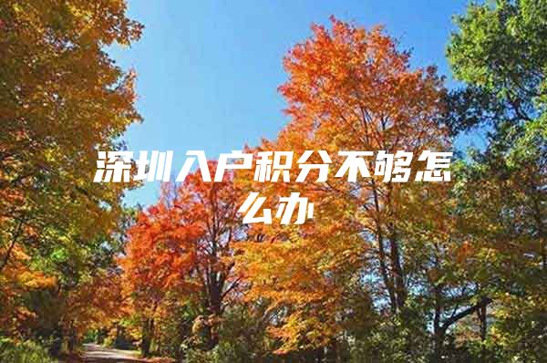 深圳入户积分不够怎么办