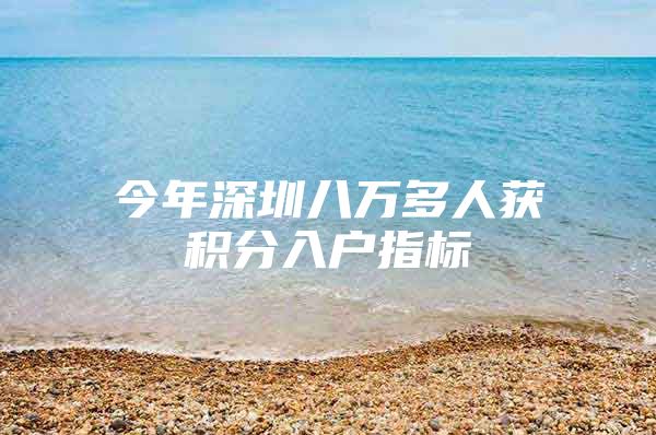 今年深圳八万多人获积分入户指标