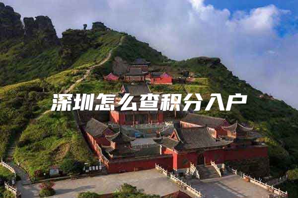 深圳怎么查积分入户