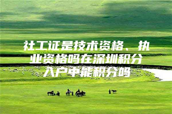 社工证是技术资格、执业资格吗在深圳积分入户中能积分吗