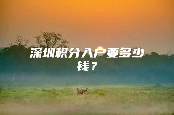 深圳积分入户要多少钱？