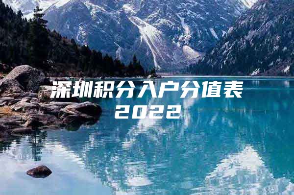 深圳积分入户分值表2022